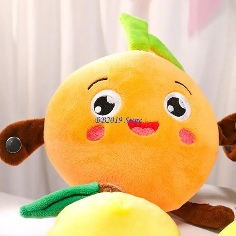 Q0KB Đồ chơi cảm giác hình trái cây bằng vải nhung mềm có phản hồi cảm ứng có độ nhạy cao để vui chơi âm nhạc và phát triển trẻ
