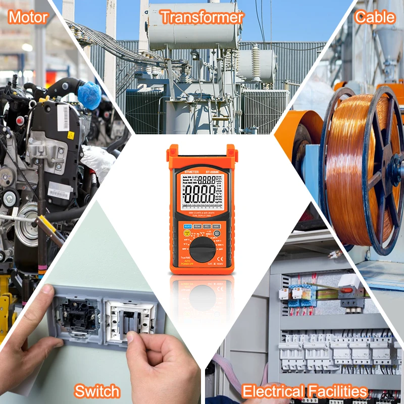 Strumento di misurazione della tensione professionale BT-6688K Tester di resistenza di isolamento digitale 1000V Tester di diodi di resistenza di