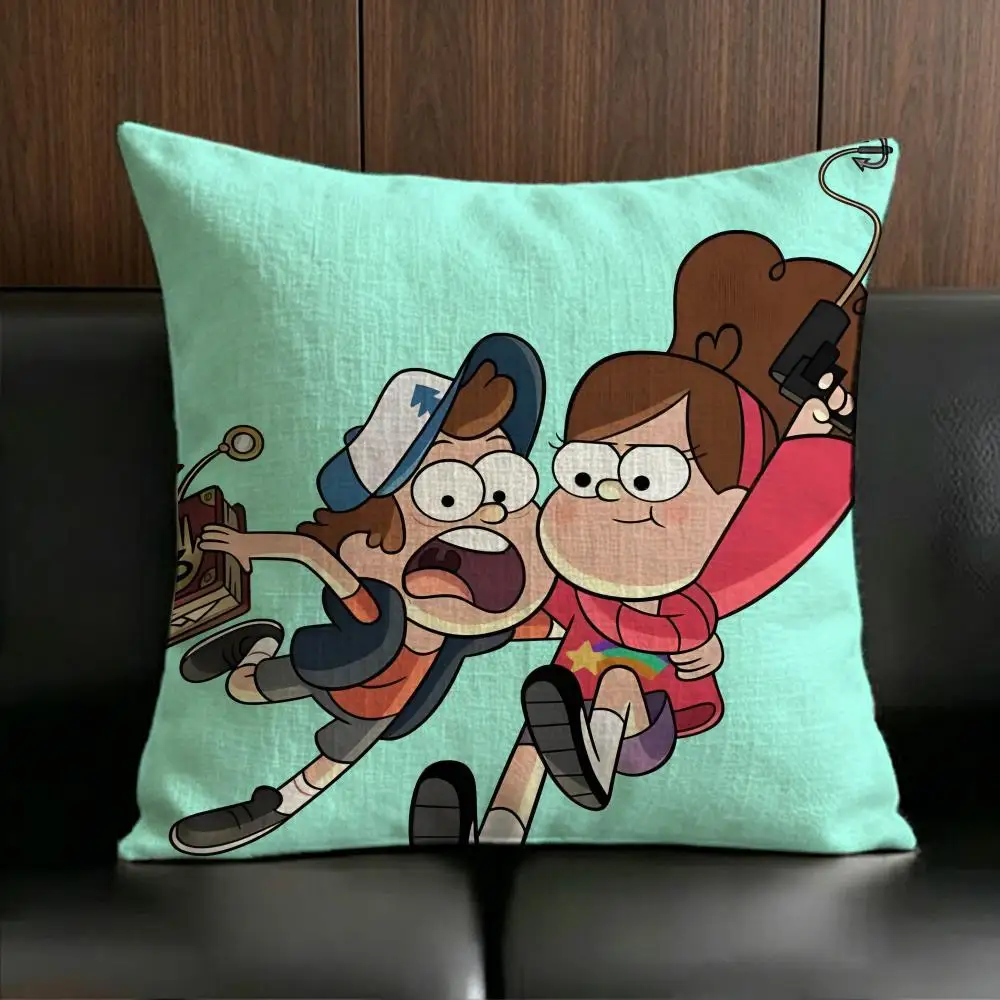 Magic Cartoon G-Gravity Falls Cushion Cover Anti-dustmite Pillowcase Invisible zipper silky short plush Sofa cushion cover