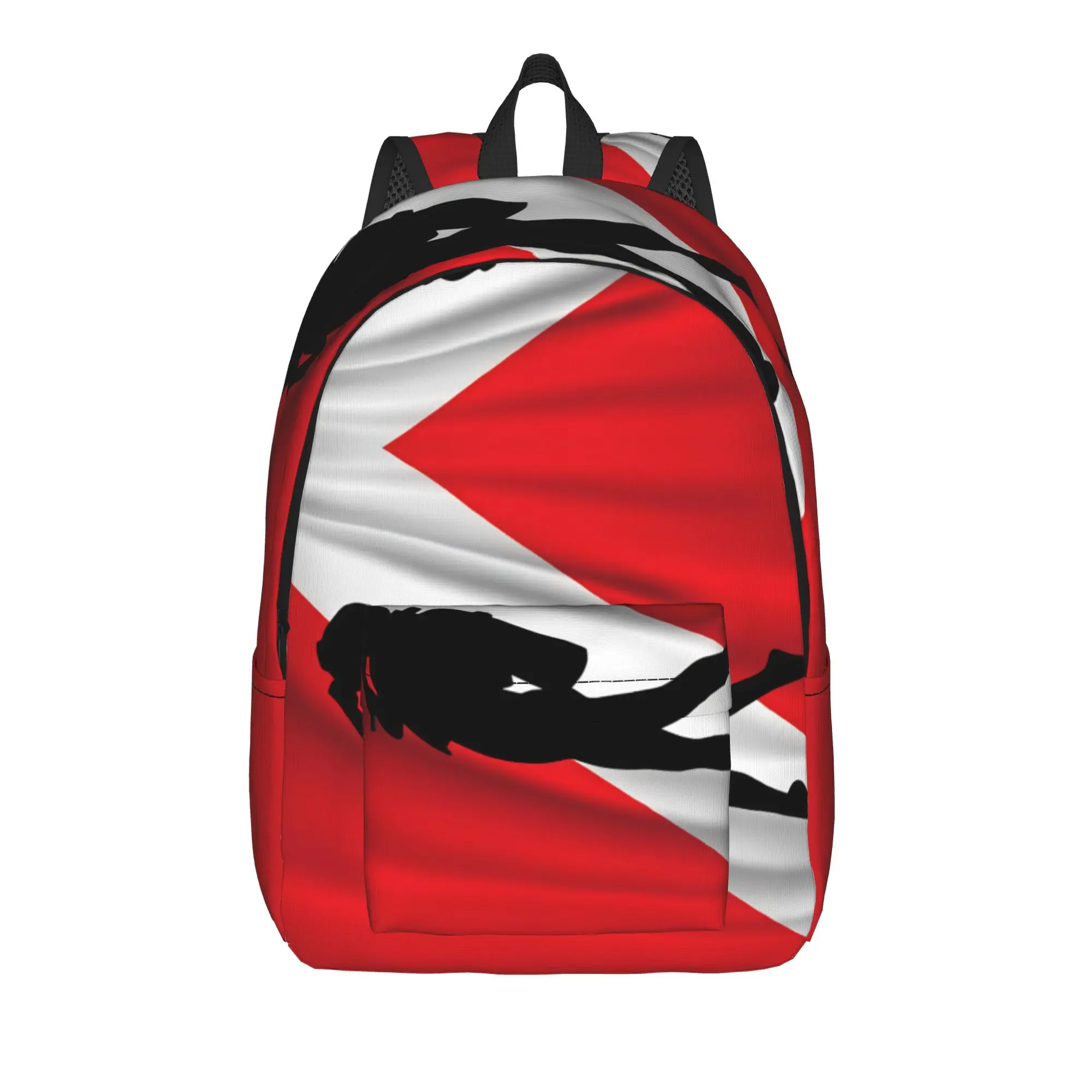 Scuba Diver Red White Dive Flag Backpack  University Backpacks Male Design Durable School Bags Fashion Rucksack