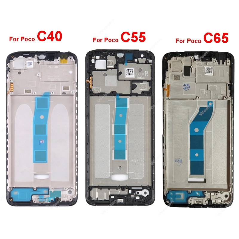 

Корпус передней рамки ЖК-дисплея для Xiaomi Poco C40 C55 C65, передняя панель ЖК-дисплея, запасные части для ремонта