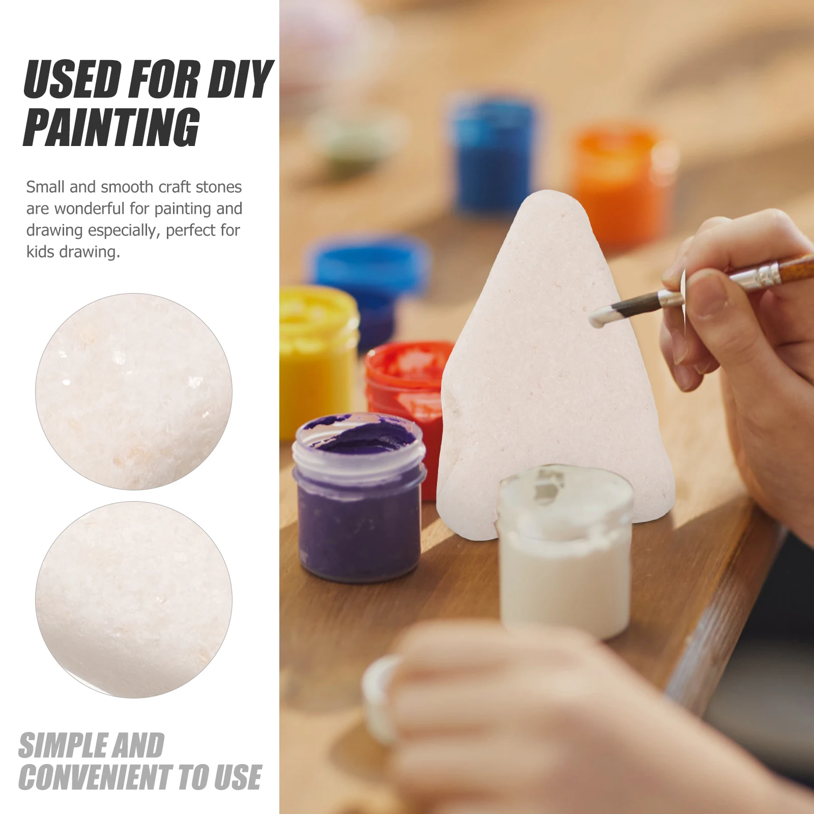 

12pcs Smooth Painting Stones Craft Rocks For DIY Art Drawing Multi Function Decor Bedroom Living Nursery Durable Easy To Color