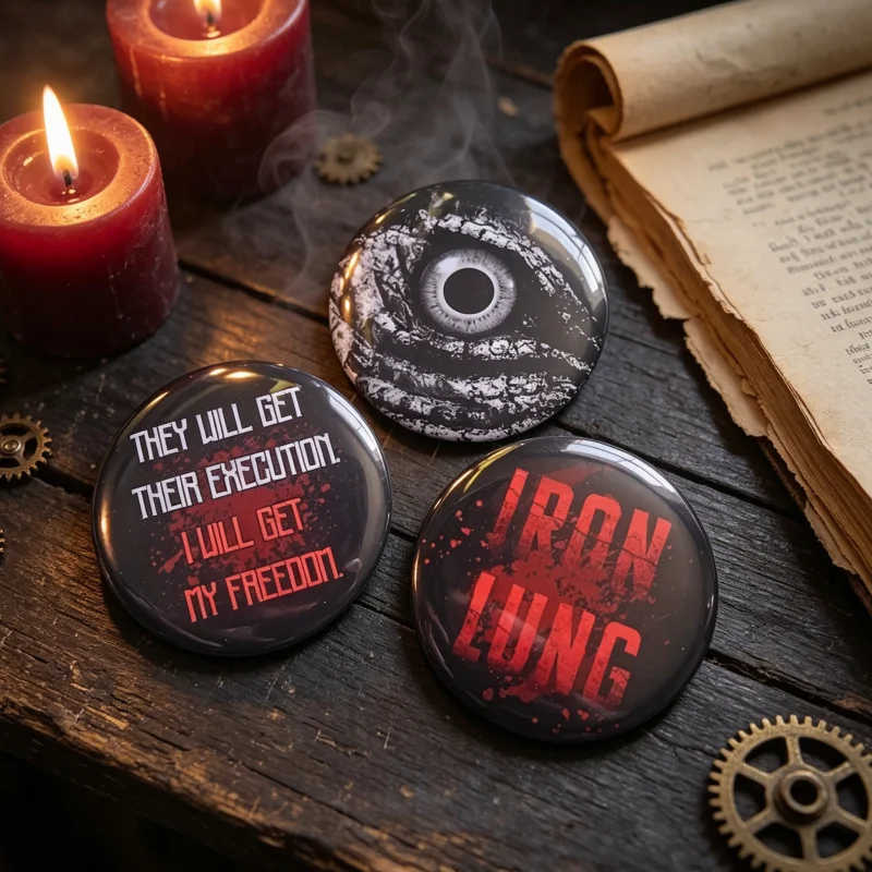 Iron Lung 2.25 Inch Round Button Pins, Horror Game Character Metal Badge Brooch, Cosplay Accessory, Backpack Clothing Decor