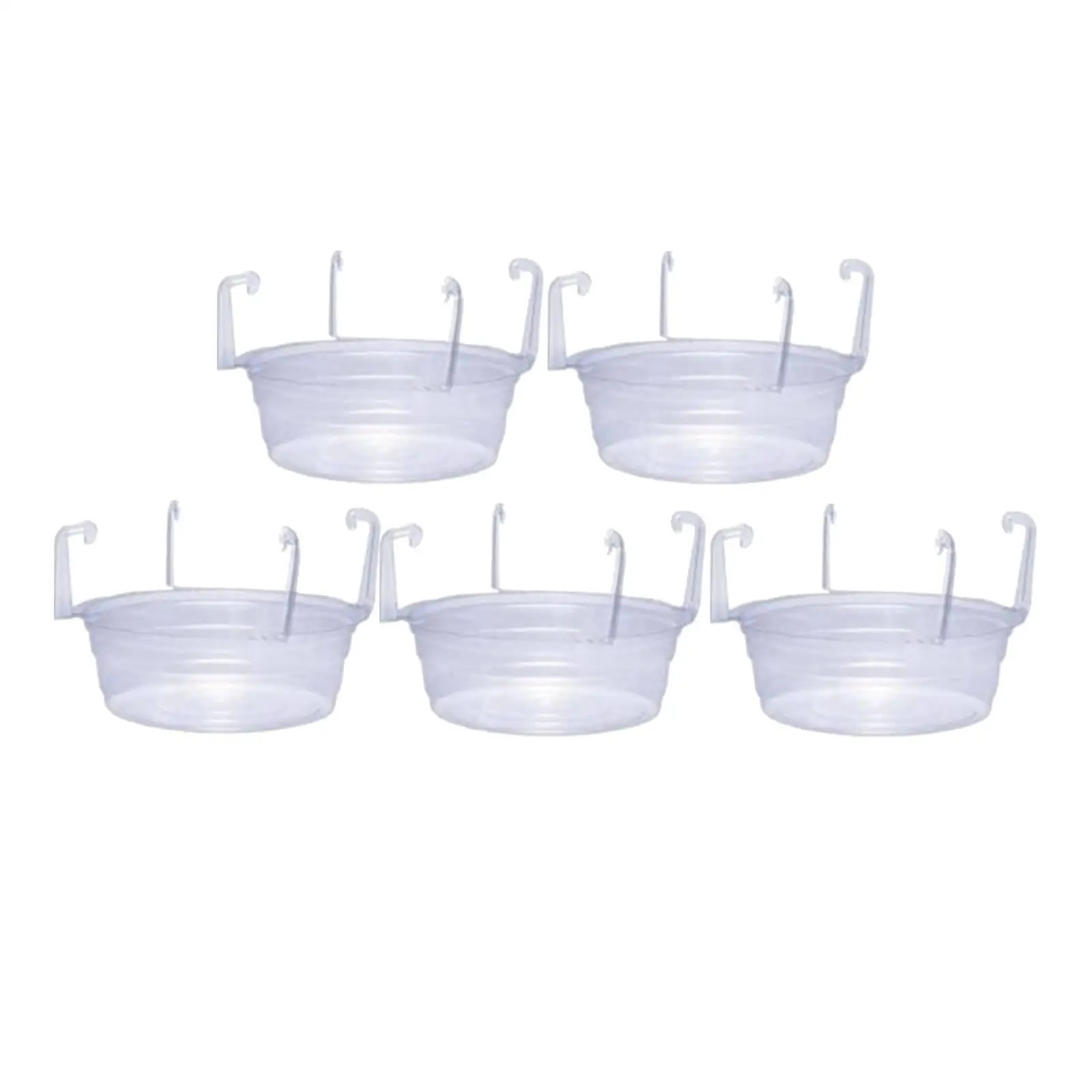 5x Clear Hanging Basket Drip Pans,Indoor Outdoor Drainage Trays,Plant Drip Trays for Balcony Garden Planter Decoration Sunroom