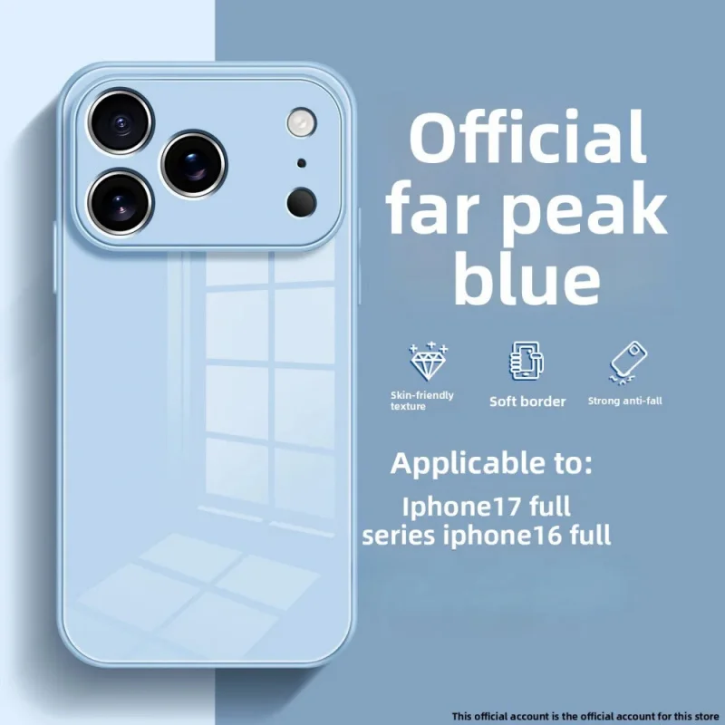 Adequado para apple17/pro/air/promaxcapa de telefone de vidro líquido de cor sólida iphone16promax capa protetora resistente a quedas