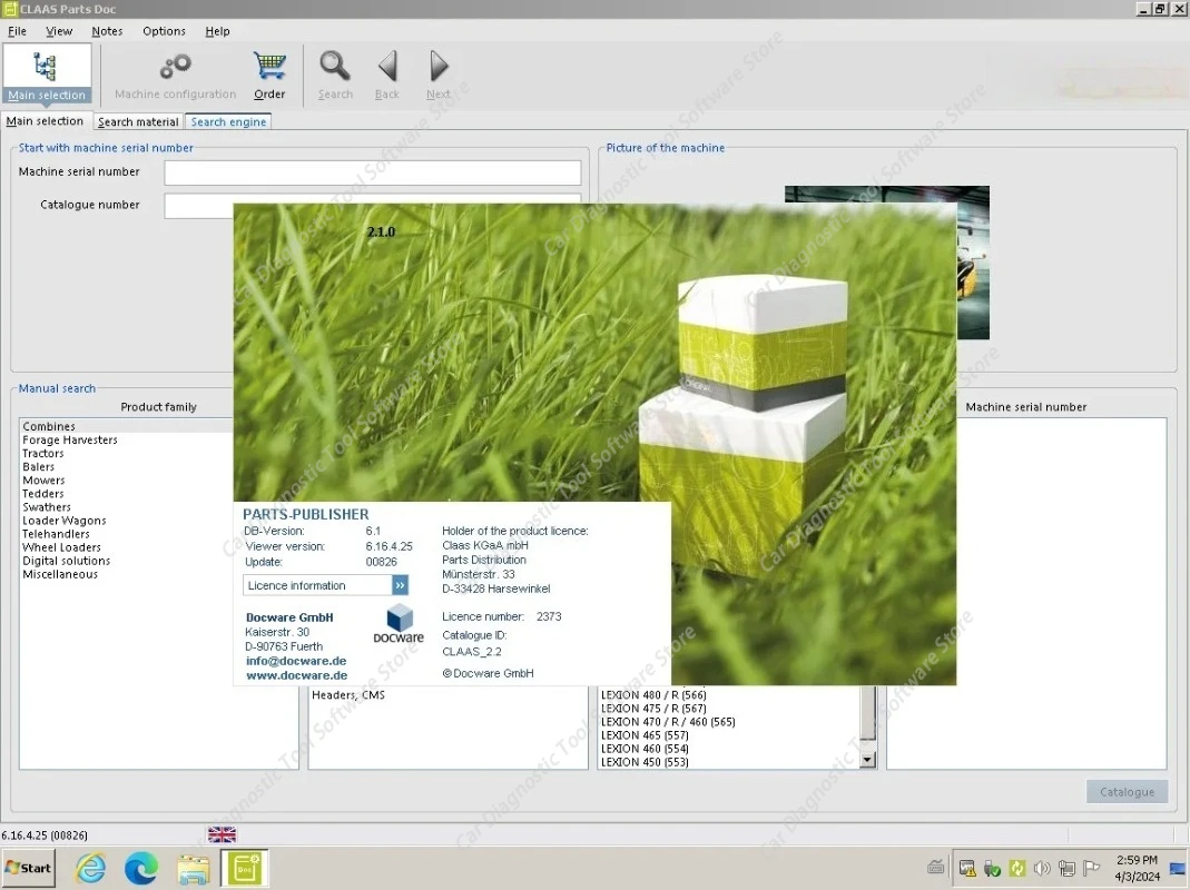 2026 NEW Claas Parts Doc 2.2 Agricultural Updated  [04.2024] EPC Unlimited install With MachineConfiguration Fix