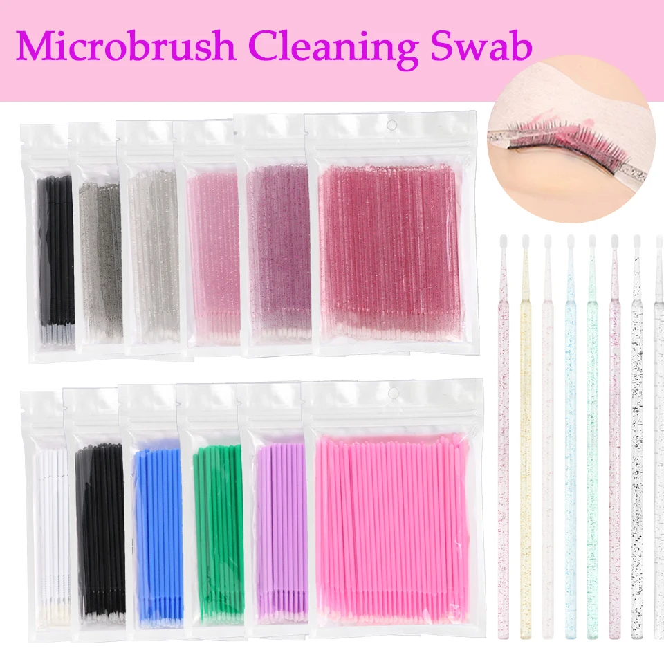 Eyelash Cleaning Brushes Lash Extension Microbrush Lash Remove Swab Lip Brush Lipstick Gloss Wand Mascara Applicator Makeup Tool