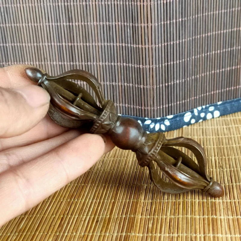 Antique Copper Distressed Split Vajra Hand Pieces Retro Crafts Miscellaneous Five-Strand Tibetan Puba Pestle Tantra Ornaments