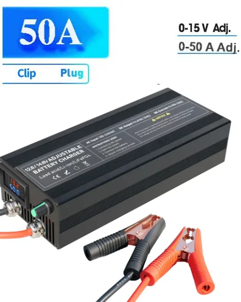 12V 100A Car LiFePO4 Battery Charger 60a 80A forLithium Batteries12.6V/14.6V 40a 50a Car Fast Charge  High Power Adapte Display