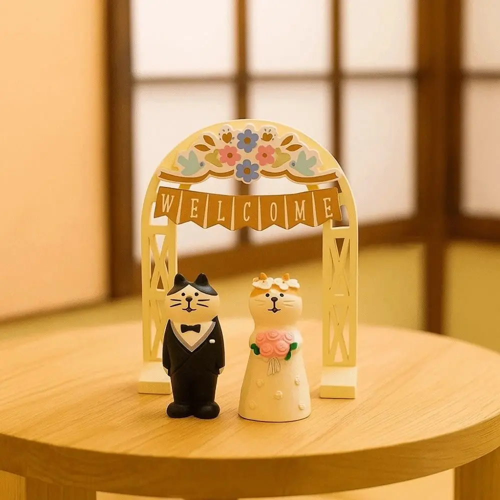 Mini arco de boda DIY Zakka, adornos artesanales de resina creativos, bonitos adornos japoneses para ceremonia de boda y comestibles
