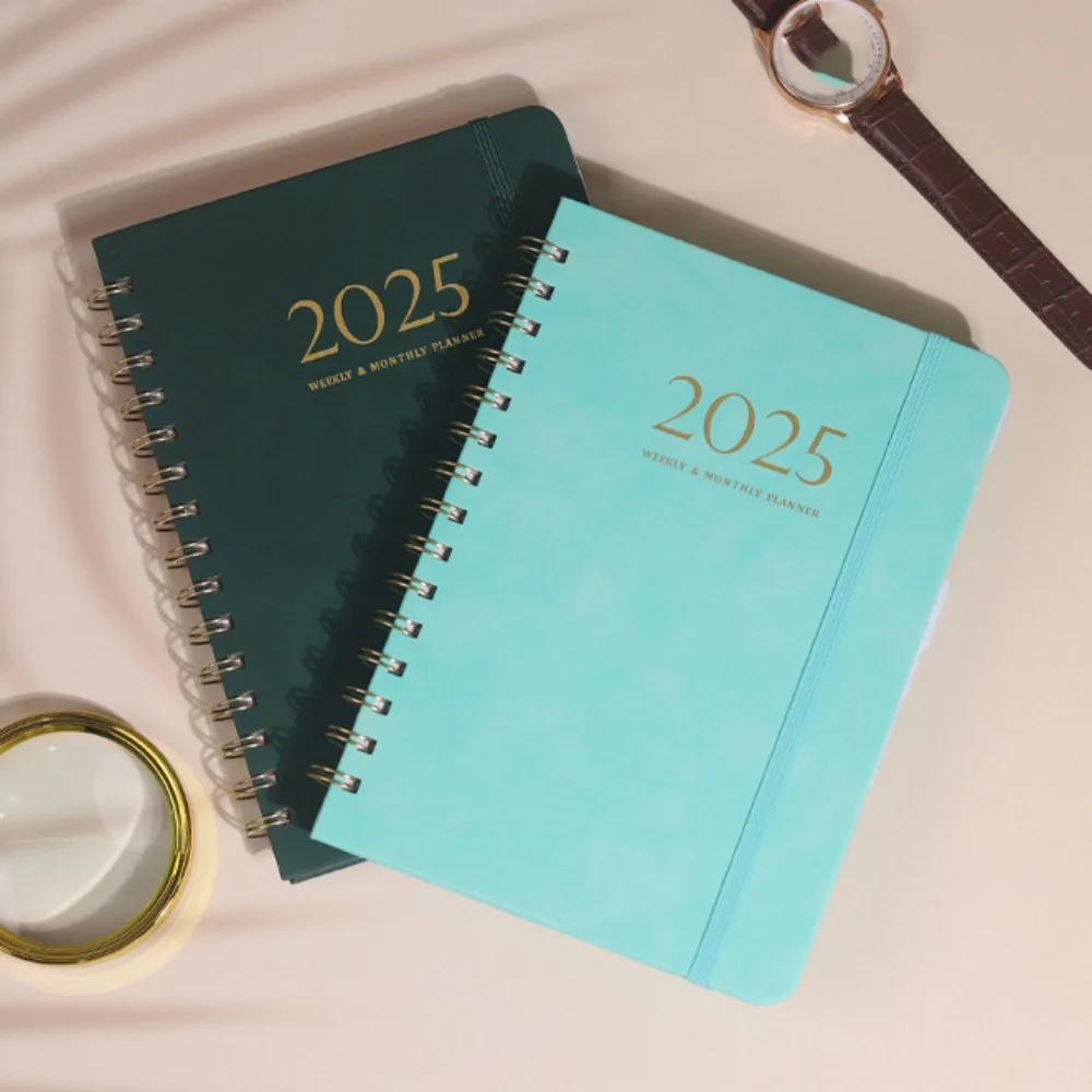 Daily Notebook Hard Cover Journal Weekly Planner Gradient Calendar Schedules Notebooks PU A5 Daily Planner Notepad Record