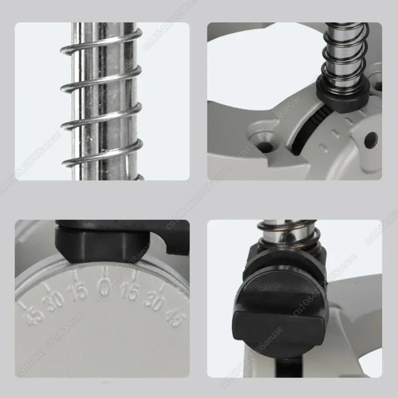 

Прецизионный держатель сверла Держатель сверла для труб Подставка Направляющая для сверления с регулируемым 0-45 ° Инструмент «сделай сам» с углом и съемной ручкой