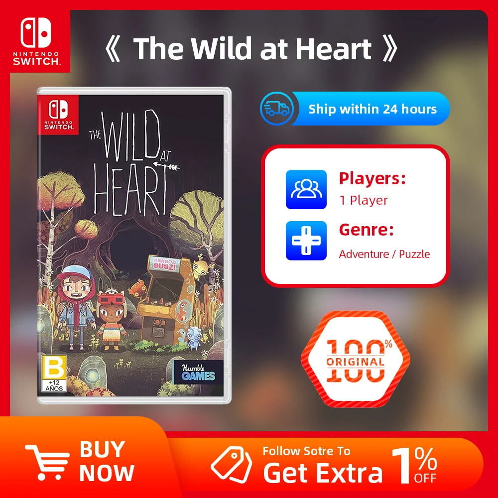 Nintendo Switch Game - The Wild at Heart - Games Physical Cartridge Support TV Tabletop Handheld Mode