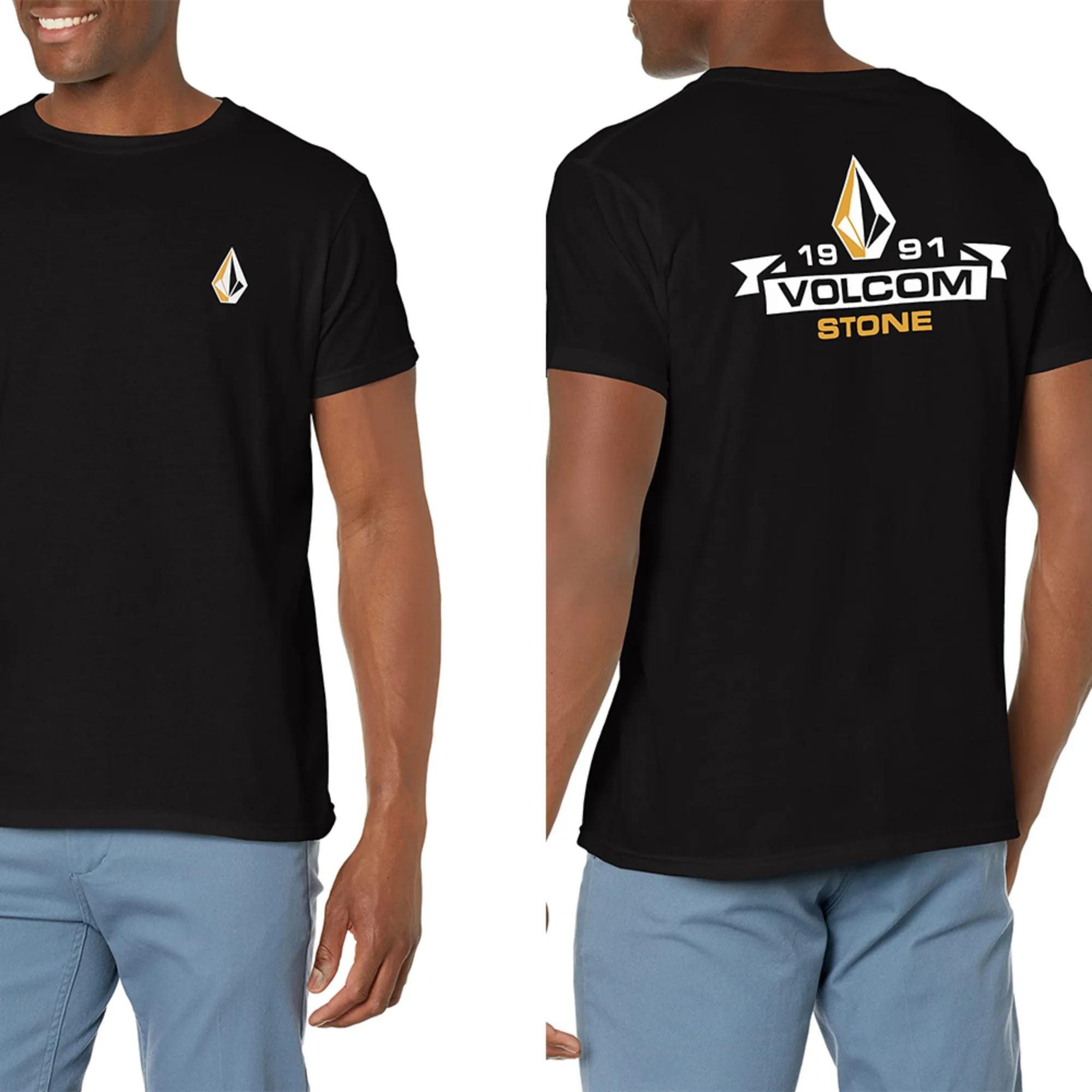 

Trend Volcom Graphic Print T-shirts Men's Women's Plus Casual Short Sleeve Crew Neck Cotton Tee Fashion Street All-season Top