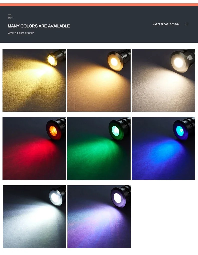 Imagem -06 - Embutido Luz Led Subaquática Embutido Lâmpada Ip68 Impermeável Embutido Deck Step Piscina Paisagem Paisagem ao ar Livre dc 12v 24v 10 Pcs