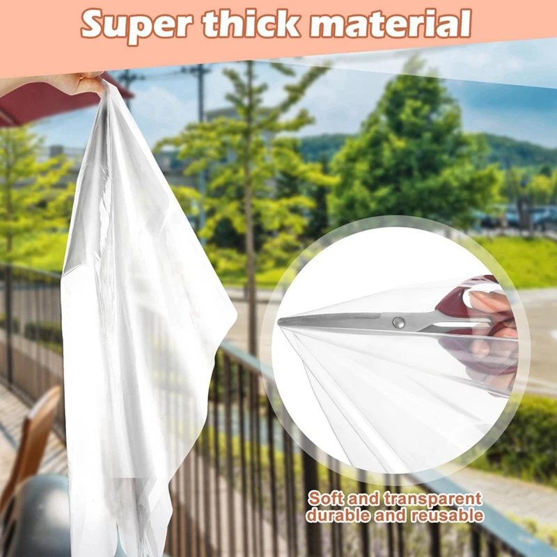 Cuttable Transparent Film With Adhesive Straps Winter Reusable Window Plastic For Winterizing A