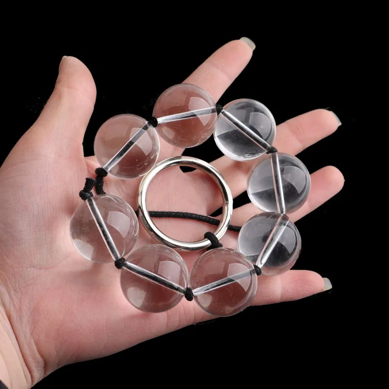 5 Sizes Glass Anal Beads Vaginal Balls Butt Plug Toy BDSM Massager Beads Inserted Plug Erotic Anal Bead Viabrator Accessories