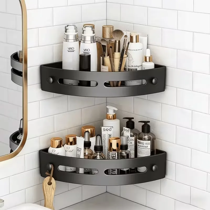 3 Stück selbstklebende Badezimmer-Shampoohalter, Duschablage, Aufbewahrungsregale, ohne Bohren, Eckregal, Handtuchhalter, Regale für Badezimmer