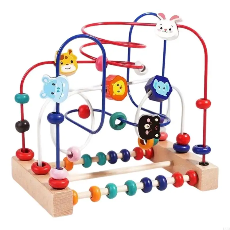 Early Childhood Educational Toy mit farbenfrohen Perlen verbessert Farblernen und die Geschicklichkeit bei Kindern l8rb
