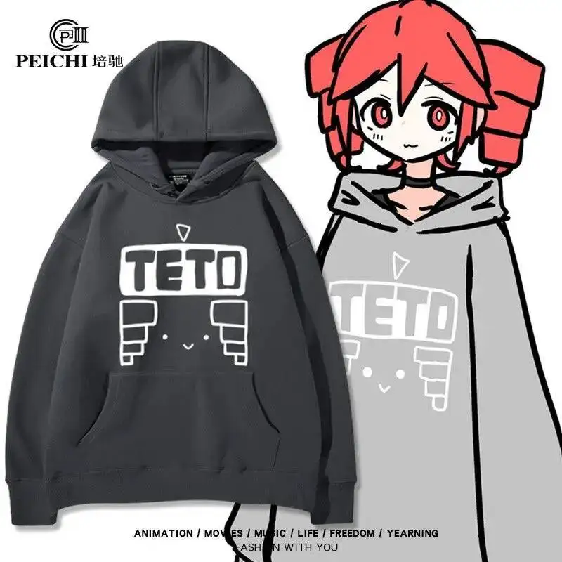 

Толстовка Mela Teto с синтезом голоса UTAU, верхняя одежда для осени и зимы, мужская повседневная хлопковая футболка с длинным рукавом ACG