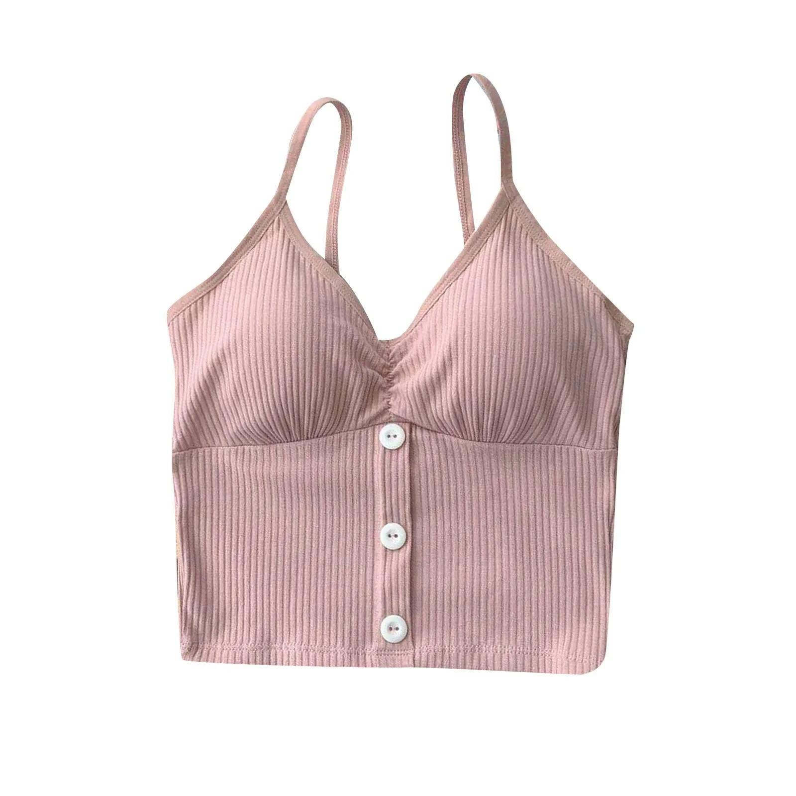 Women's Basic Solid Color V-Neck Camisole Fashion Sleeveless Casual Comfy Tank Top Slim Fitted Spaghetti Strap Cami