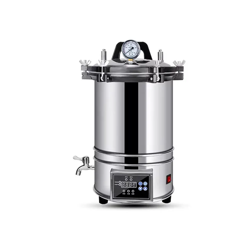 

18/24L Portable High Pressure Sterilizer Stainless Steel Steam Sterilization Pot Laboratory Medical Automatic Disinfection Pot