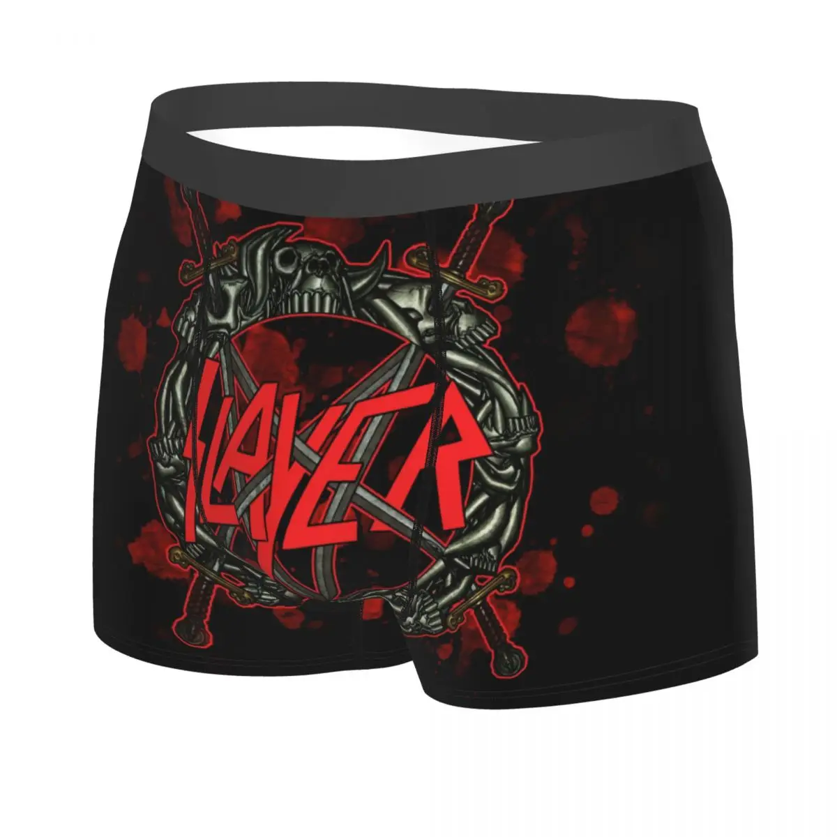 Custom Heavy Metal Rock Slayers Logo Boxers Shorts Men Thrash Band Briefs Underwear Funny Underpants