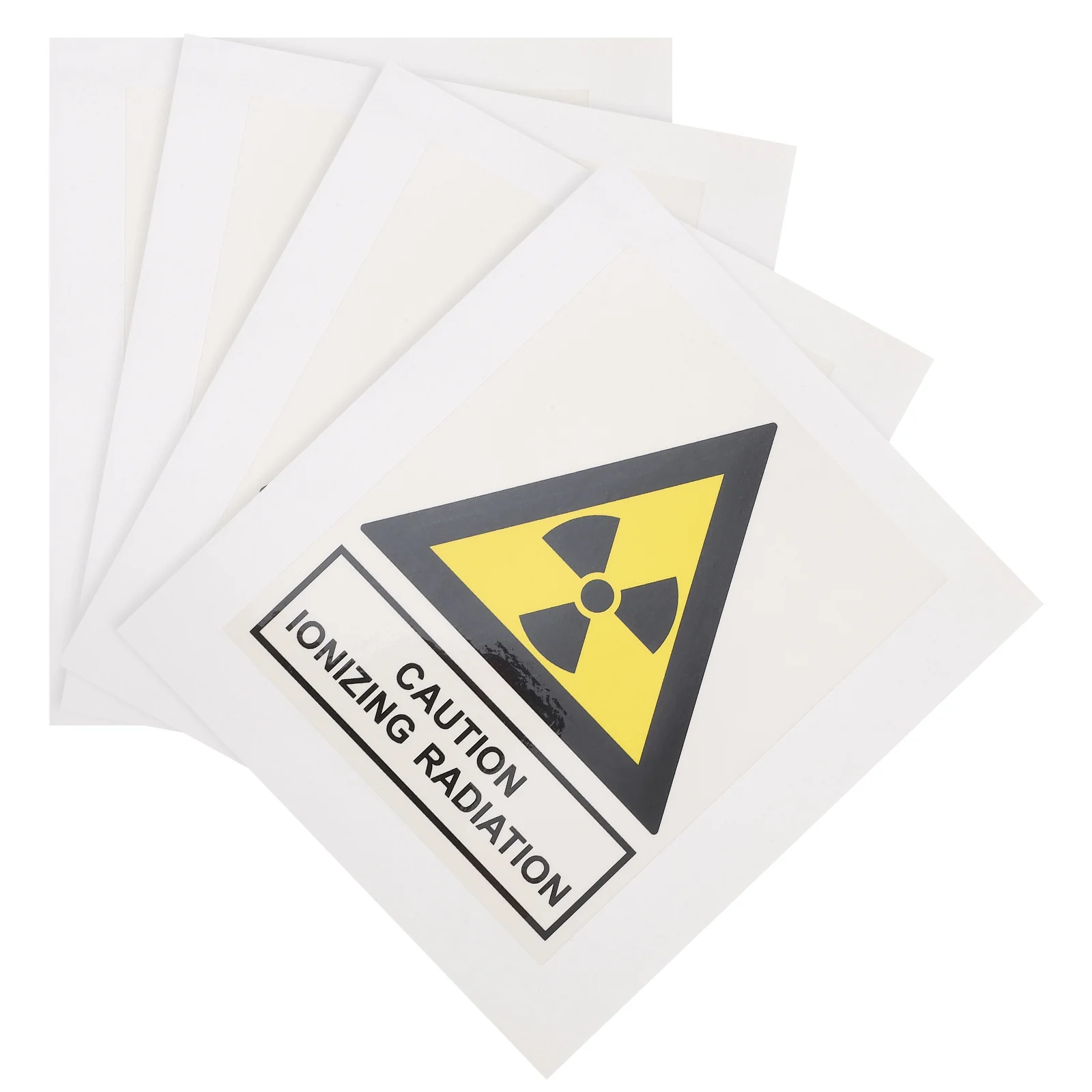 4Pcs Radiation Warning Decals Safe Long-Lasting Caution Sticker Smooth Application for Factory Medical Equipment Security