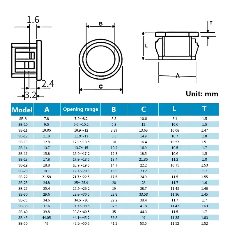 

Cable Coil Plastic Hole Plug Cover Buckle Type Wire Guard Ring Nylon Smart Cover Snap on Loop Sheath Threading Sleeve 8mm-75mm
