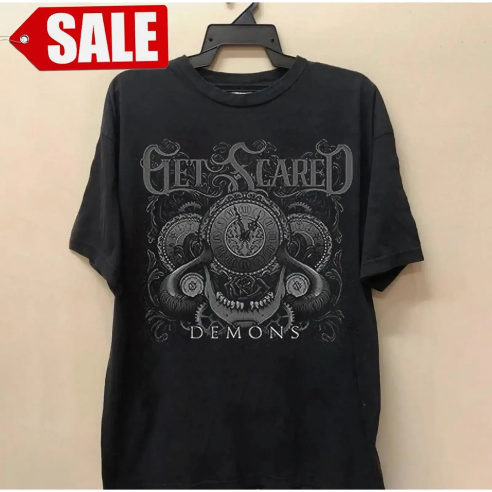 Get Scared Demons Recreation Classic T Shirt men and women vintage Washed Stylish designer clothes Comfortable Unisex Soft