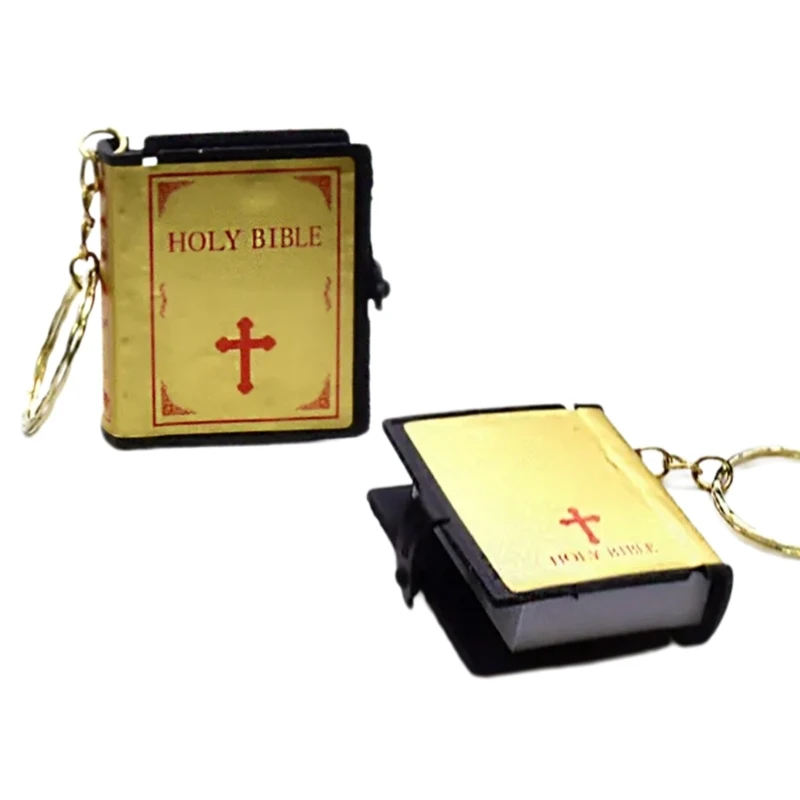 Miniature Bible Keychain Bible Handbag Pendant Religious Keychain Women Bag Charm Prayer God Bless Key Holder