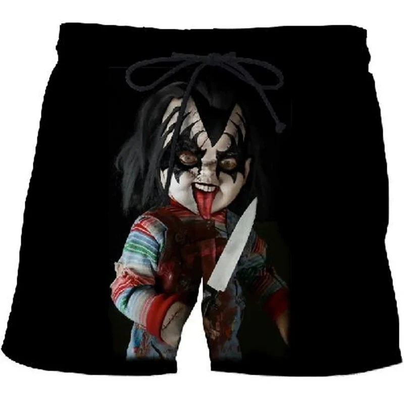 Noiva de Chucky Impressão 3D Roupas Casuais Nova Moda Homens Mulheres Shorts Plus Size S-7XL Roupas Masculinas Calças Verão Praia