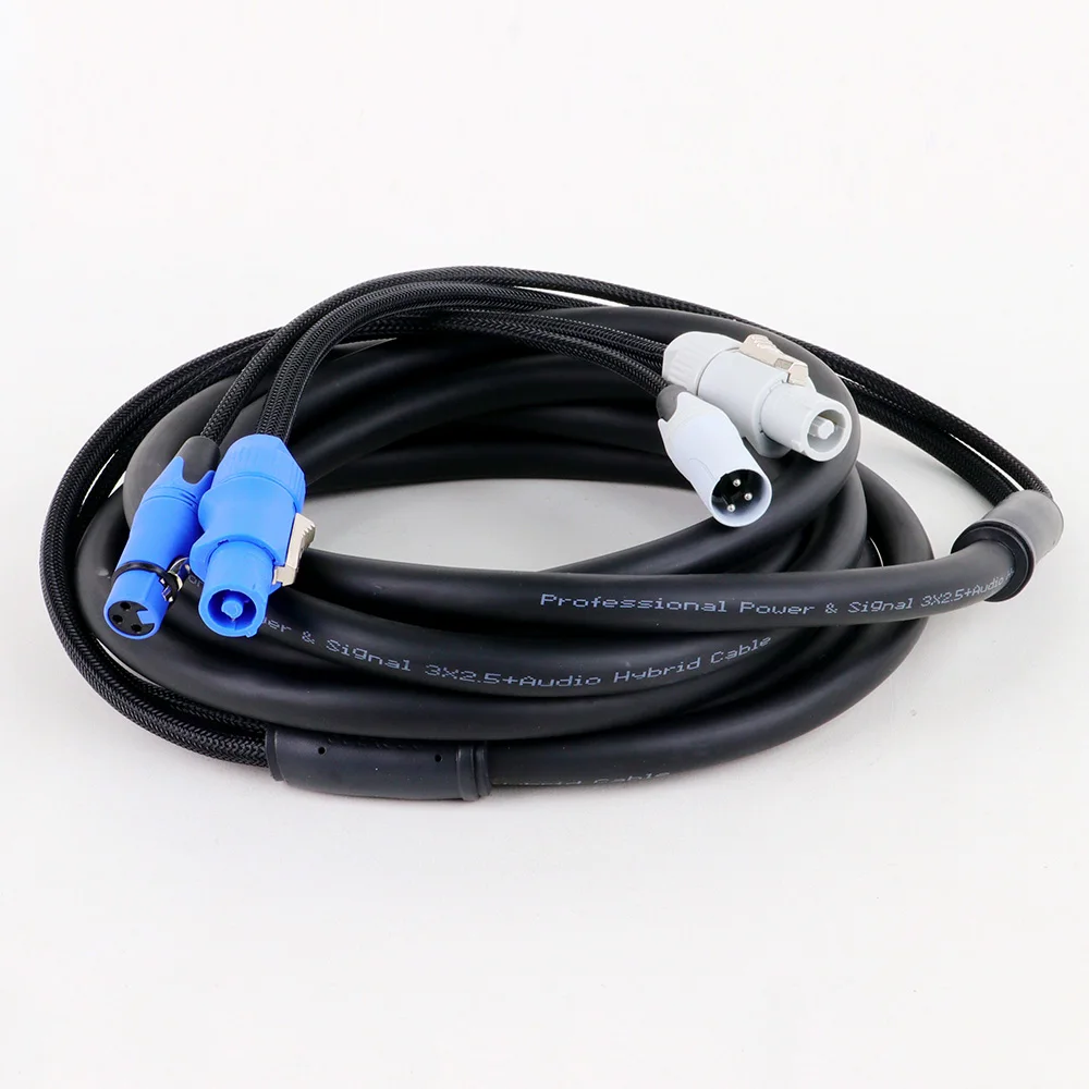 Powercon XLR Audio Combi Extension Cable,1m/1.5m/2m/3m/5m 3x1.5/2.5mm² Power Con DMX Signal Combo Cord for Speaker Moving Head