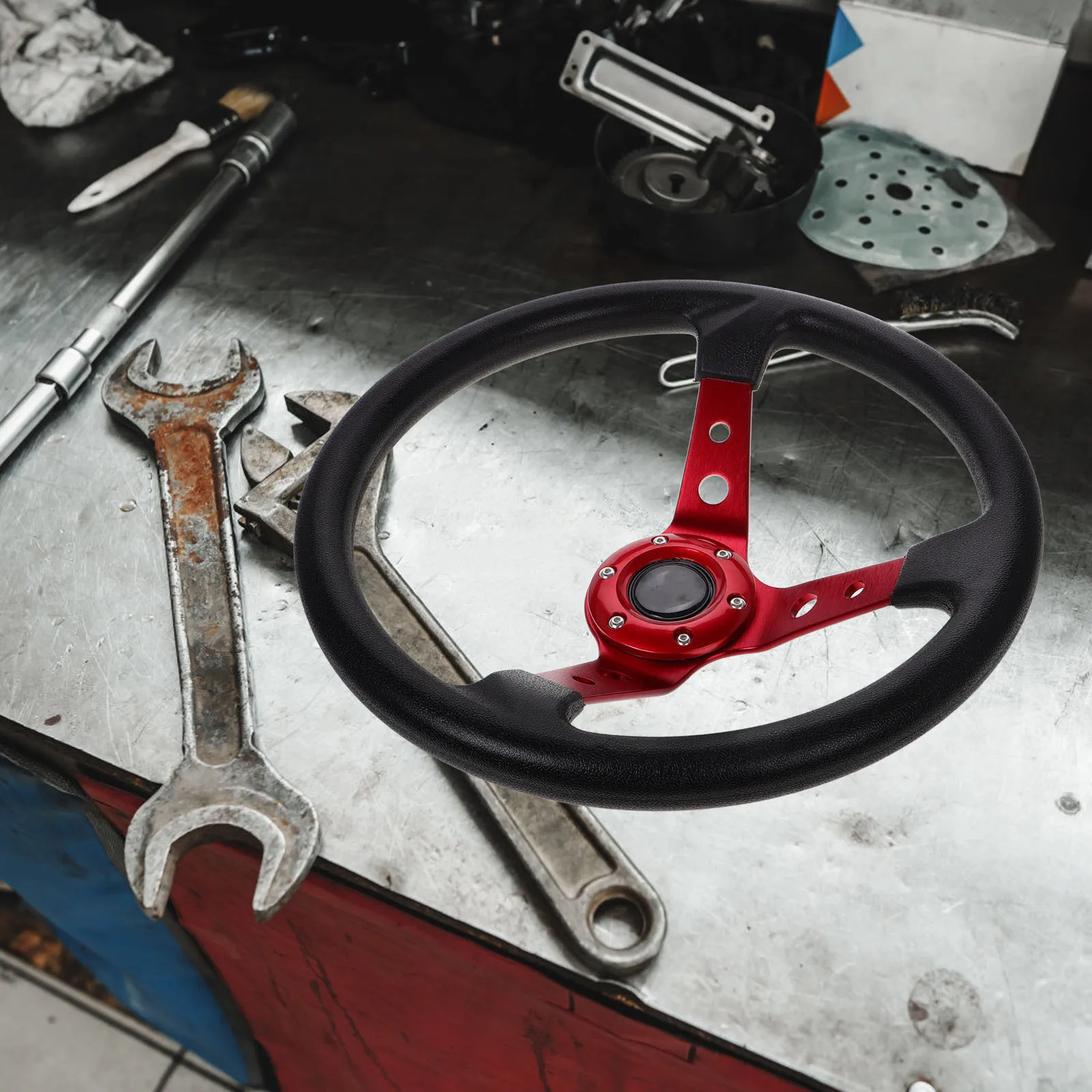 

Universal 14 Inch Racing Steering Wheel PU Drift Style for Car Golf Cart Gaming Accessories Steering Wheel