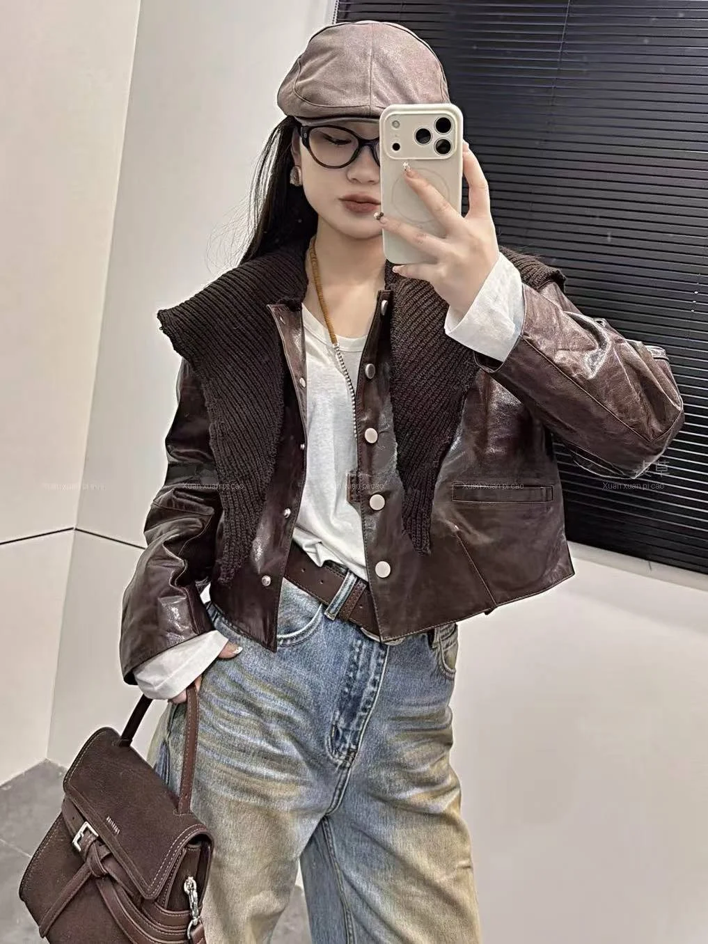 

Ning 2025 New Sle Women's Leather Jaet Genuine eepskin Long Sve Zipper Closure Luxury Feel Small Size Friendly