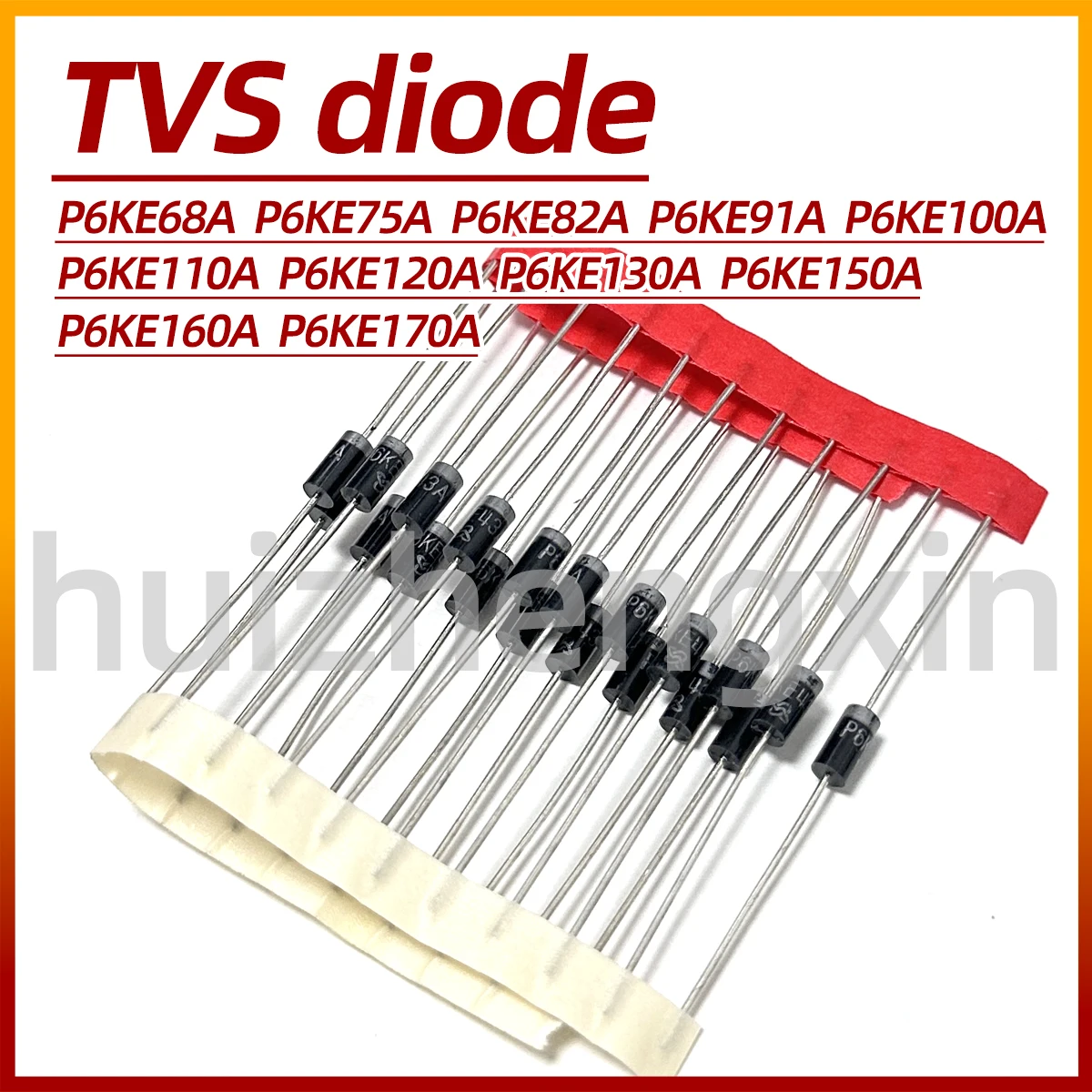 20PCS P6KE68A P6KE75A P6KE82A P6KE91A P6KE100A P6KE110A P6KE120A P6KE130A P6KE150A P6KE160A P6KE170A TVS diode