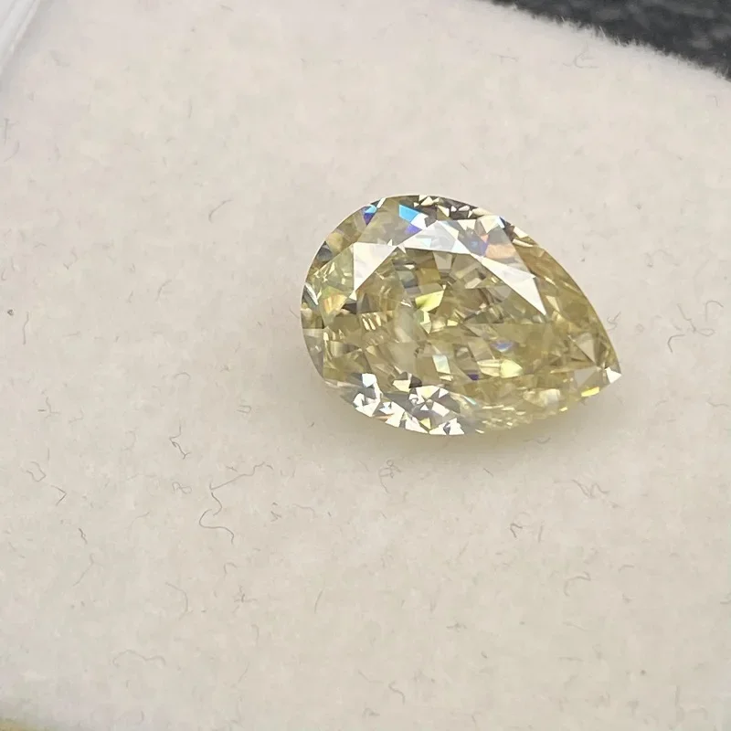 Rupostal-Pierre précieuse de moissanite formage jaune originale, belle, bijoux fins, exécutif avec certificat, réussite, testeur de diamant