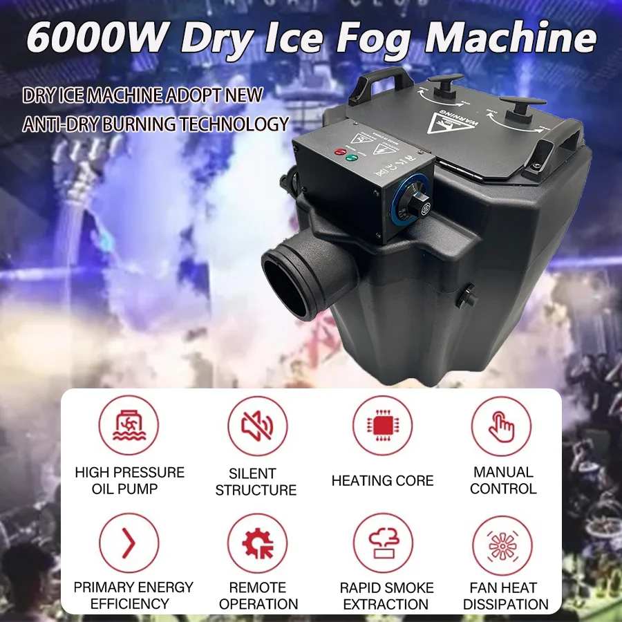 6000w Dry Ice Machine Low Lying Fog Machine Stage Effect Low Ground Fog machine Stage Special Equipmenet For Dj Party Wedding