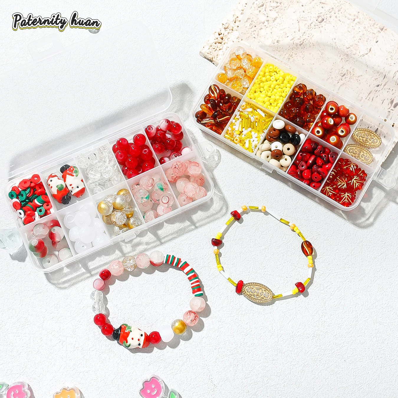 1 Set/Bag 10 Grid Box Four Seasons Series Box Set Unique Loose Beads Handmade DIY Jewelry Bracelet Earring Accessories Materials