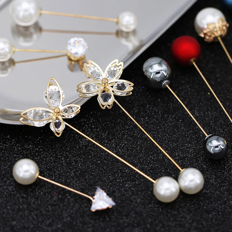 New Pearls Pin Brooches for Fashion Clothing Women Waist Sweater Dress Brooch Pins Badge Buckle Brooch Jewelry Gift Accessories