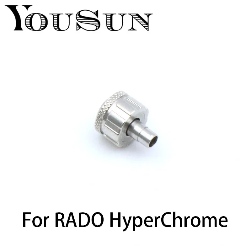 For RADO HyperChrome Watch Head Tube Crown Diameter 5.3mm Thickness 4.0mm Adjustment Time Button Silver Tools Accessories