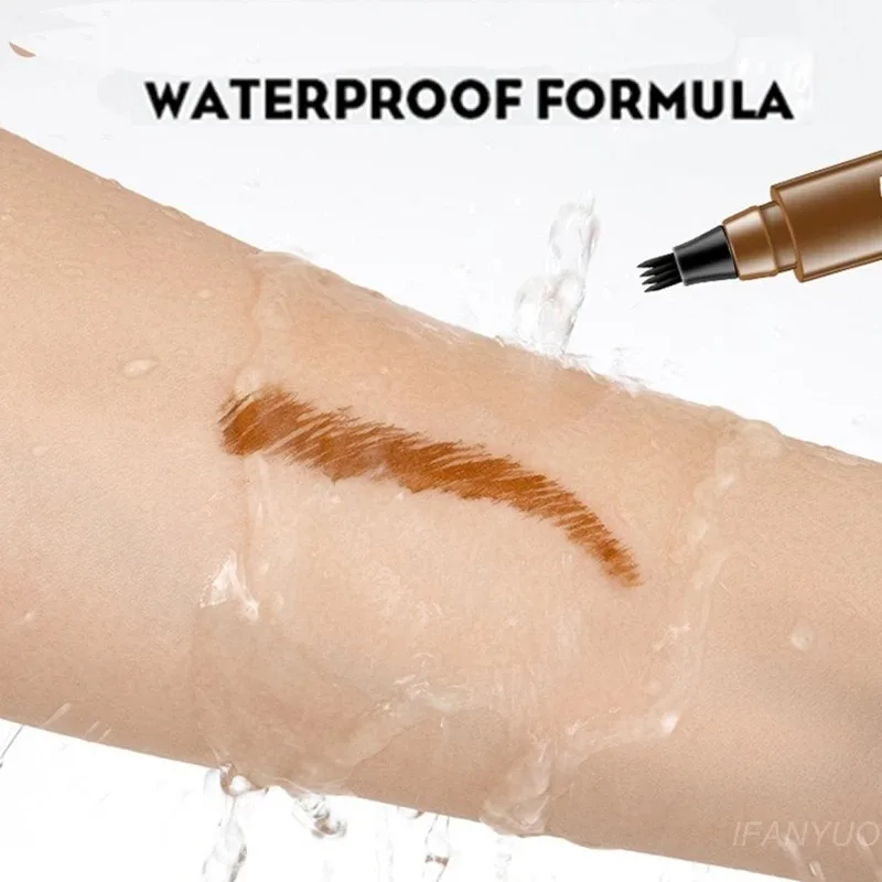 Matita per sopracciglia a 4 punti 5 colori Penna per sopracciglia liquida impermeabile Durata Matita per sopracciglia marrone rosso Matita per trucco per sopracciglia di alta qualità
