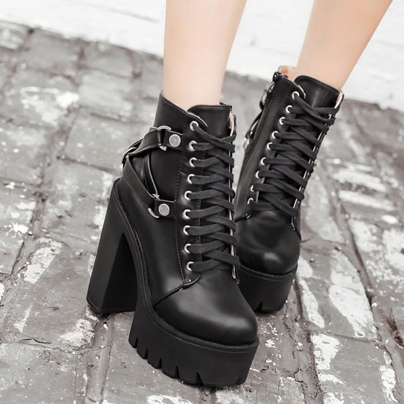 Manufacturers Goth Wind High Heels Hate The Sky High Heel Boots Female Spring Night Club Stage DJ Short Boots Big Size