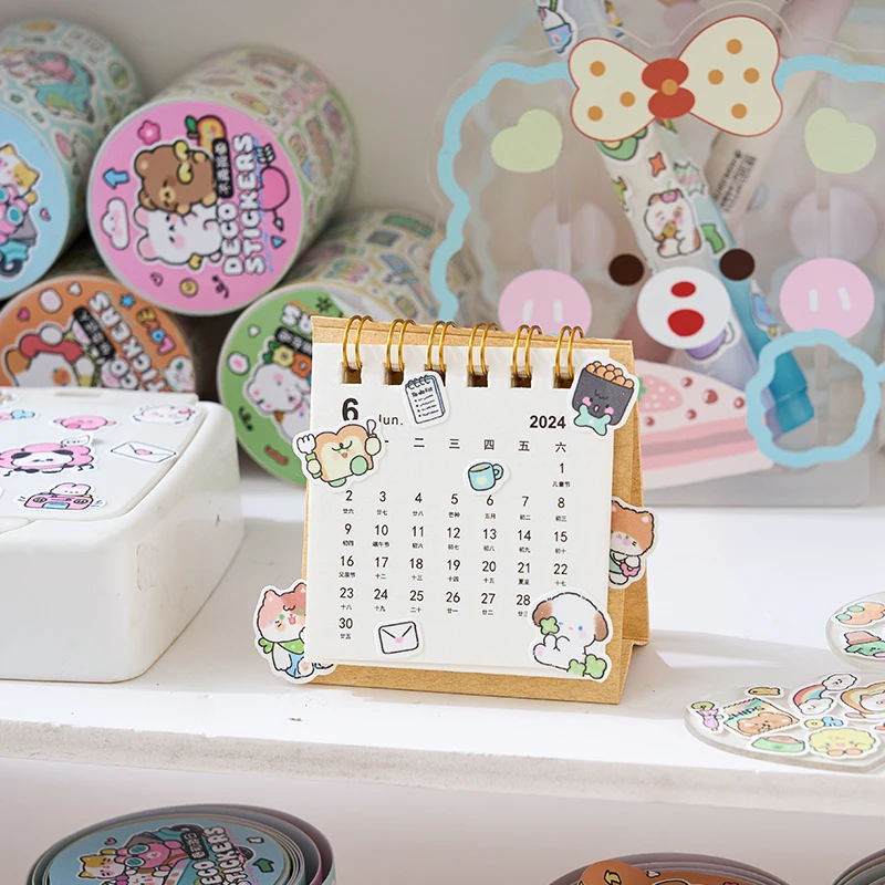 Etori Life Cute New World Series Cartoon Cute Pattern Tape Stickers DIY Laptop, Phone Case, Suitcase, Photo Album, Room Decoration, Handmade Scrapbook, Birthday Gift, Encouragement Stickers, Children's Stickers