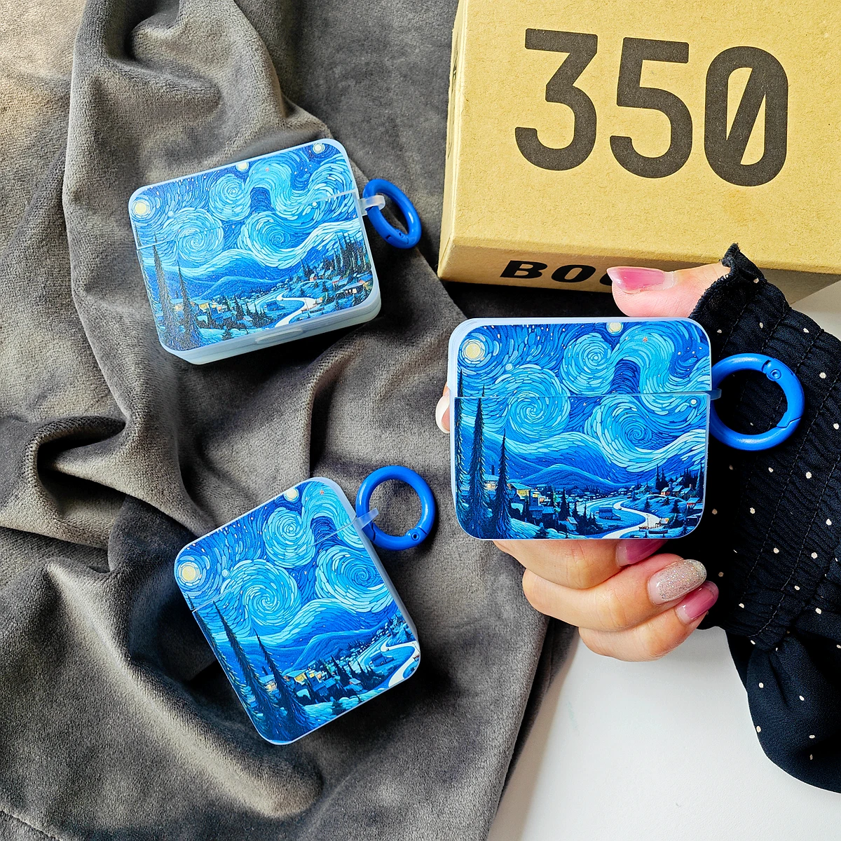 

Case for Apple AirPods 1 2 Pro 3rd Generation Case Oil Painting with Ring Strap Fundas Earpods Cover for AirPods Pro 3 Case