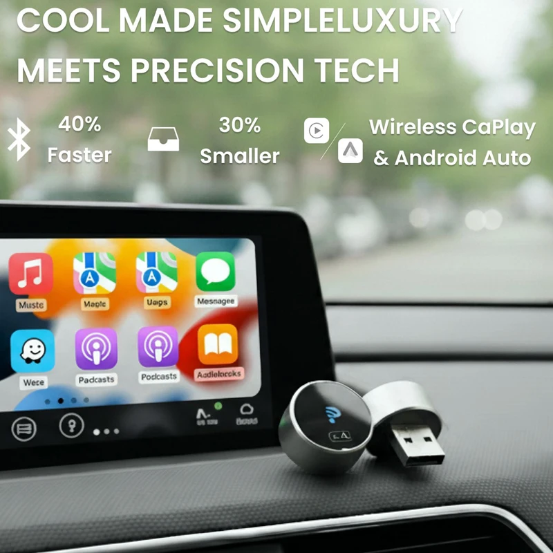 

GetPairr 2.0 Mini Cube Wireless CarPlay Android Auto Adapter Plug and Play 5.0 WiFi Dongle Fast Connect для 98% автомобилей