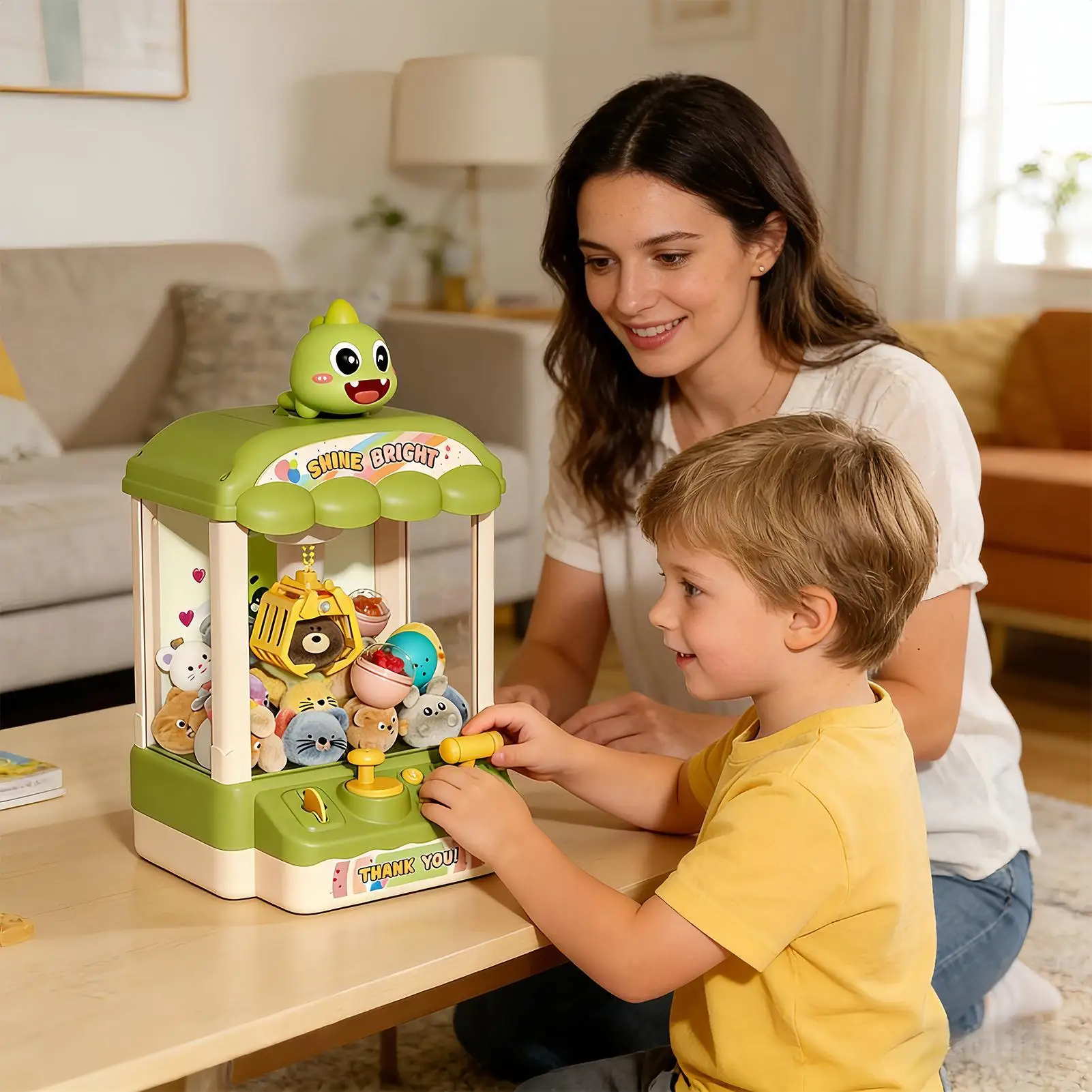 小さなクレーンゲーム 恐竜教室 景品 おもちゃ キャンディーグラバー 景品ディスペンサー 男の子 女の子 誕生日パーティー ホリデーゲームナイト用