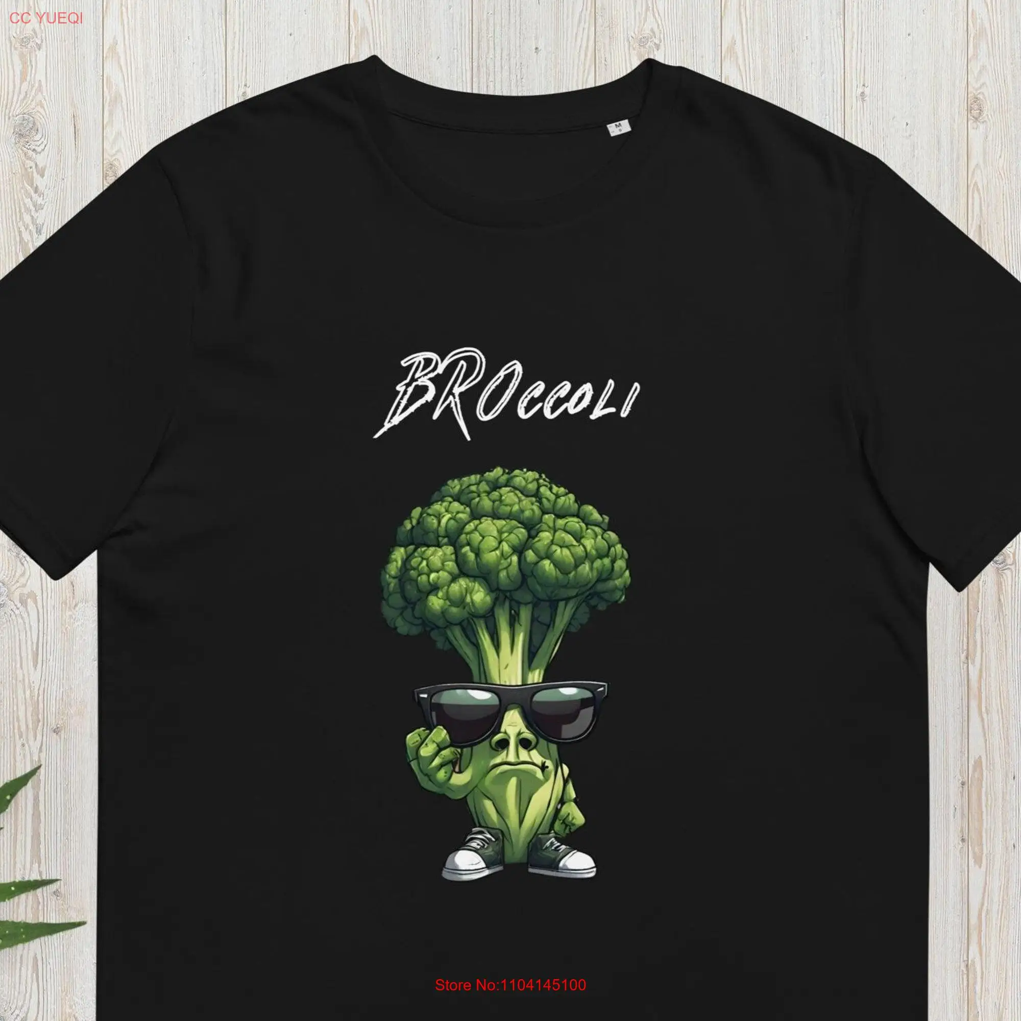 organic cotton vegan t shirt broccoli plant based clothing long or short sleeves