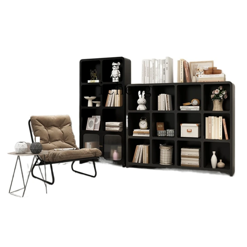 XL Integrated Wall-Mounted Combination Bookshelf Floor Bookcase Arch Grid Cabinet Storage Cabinet