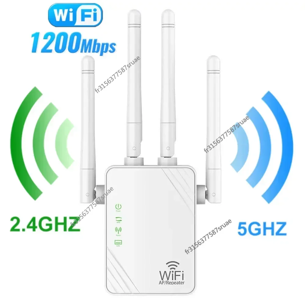 New WiFi Repeater Wifi Amplifier 5G Signal Wifi Extender Network Wi fi Booster 1200Mbps 5 Ghz Long Range Wireless Wi fi Repeater